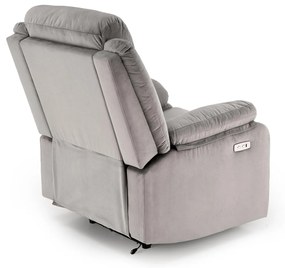 Fotoliu recliner Loris stofa gri H105 cm