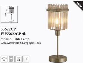 Veioza/Lampa de masa decorativa Swizzle champagne