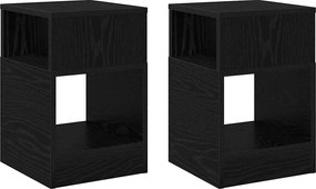 vidaXL Masă laterală 2 pcs Stejar Negru 30,5 x 30 x 45 cm