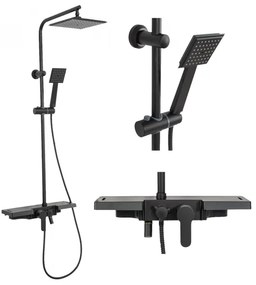 REA-P0636 - Set de duș BRAVO, negru mat
