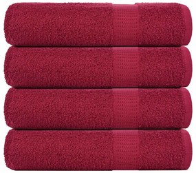 vidaXL Prosoape de baie 4 buc Bordeaux 100x150 cm 360 g/m² 100% bumbac