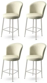 Set de scaune de bar Alte Cream and Chrome, 4bucăți, 4 buc