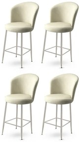 Set de scaune de bar Alte Cream and Chrome, 4bucăți