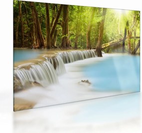 Tablou pe sticlă cu cascada Huai Mae Kamin în pădure (70x50 cm)
