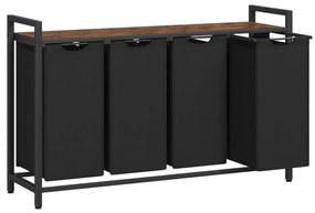 Coș pentru rufe REX, maro/negru