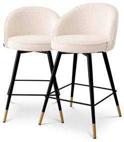 Set de 2 scaune de bar pivotante, design LUX, Counter Stool Cooper crem