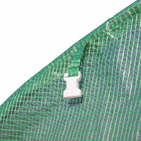 Outsunny Seră de grădină 9 m² seră tunel 3 x 3 x 2 m cu ușă cu fermoar și 6 ferestre din plasă, din oțel și PE, verde | Aosom Romania