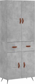 vidaXL Dulap înalt, gri beton, 69,5x34x180, lemn compozit