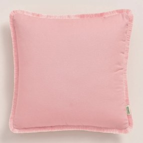 Față de pernă roz pudră BOCA CHICA cu ciucuri 40 x 40 cm