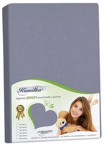 Cearșaf pentru saltea înaltă Bellatex jersey Kamilka gri închis, 180 x 200 cm