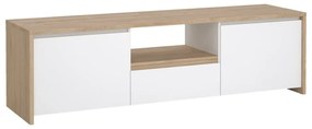 Comodă TV albă-în culoare naturală cu aspect de lemn de stejar 179x52x48 cm Next – Tvilum