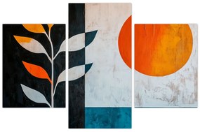Tablou - Abstracție cu plantă și soare (90x60 cm)