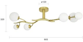 Lustră LED aplicată Brilagi MISTEL 6xG9/3W/230V auriu/alb