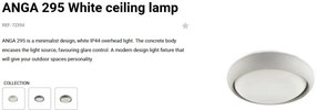 Plafoniera LED exterior iluminat minimalist IP44 ANGA 29cm alba