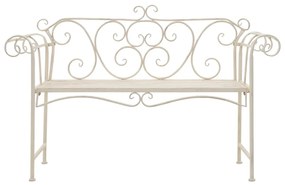 45430 vidaXL Bancă de grădină, alb vintage, 132 cm, metal