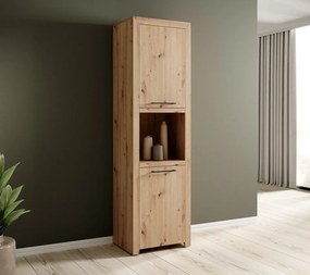 Dulap JANEZ – 58x40x200 cm – Stejar Artisan / Negru