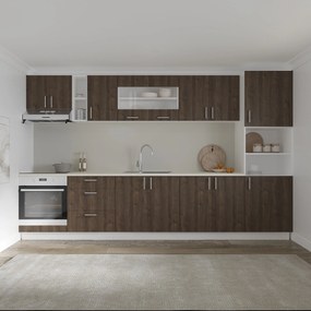 Set haaus V31, Stejar Bronz/Alb, Blat Thermo 28 mm, L 340 cm