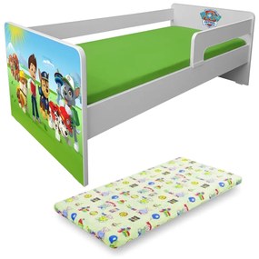 Patut pentru Copii 2-6 Ani Paw Patrol P1L Cu Paravane Detasabile + Saltea Cu Lana 130x60x6 cm Pc-p-mk-paw-p1l-60