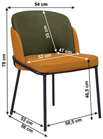 Fotoliu design, portocaliu / verde, piele ecologică, GANON