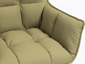HR560N Scaun Khaki Piele Ecologica Premium Soft cu Bază Aurie