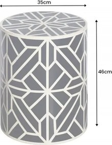 Masuta auxiliara design unicat Bone Inlay 45cm