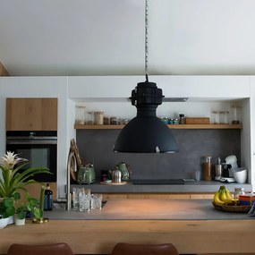 Lampă industrială modernă cu pandantiv neagră 53 cm incl. A60 Wifi - Sicko