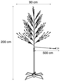 Brad de Crăciun Negru 200cm incl. LED IP44 - Vixen