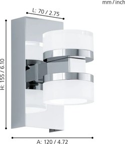Aplică LED pentru baie Eglo 94651 ROMENDO 2xLED/4,5W/230V IP44