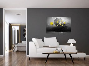 Tabloul - bile abstracte galbene (90x60 cm)