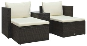 47812 vidaXL Set mobilier de grădină cu perne, 5 piese, maro, poliratan