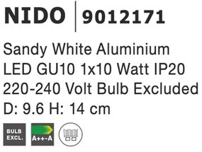 Spot aplicat tavan aluminiu NIDO alb