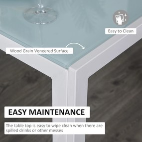 HOMCOM Set Masa pentru 4 Persoane cu 4 Scaune Tapițate, Design Modern și Elegant, Ideal pentru Dining, Alb | Aosom Romania