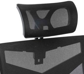Scaun tip gaming din mesh negru, cu spatar rabatabil ergonomic OFF 434