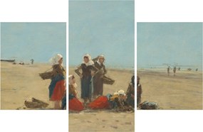 Tablou - Eugène Boudin, Women on the Beach at Berck, reproducere (90x60 cm)