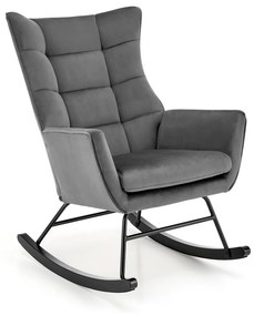 Fotoliu tip balansoar Bazalto velvet gri H92 cm