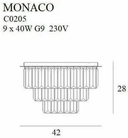 Lustra aplicata / Plafoniera design elegant 42cm Monaco, auriu C0205 MX