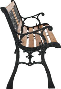 Bancă de grădină, neagră / naturală, JADARA