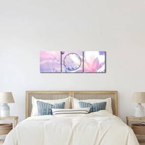 Tablou - Fluture lângă floare (cu ceas) (90x30 cm)