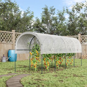 Outsunny Seră de grădină seră pentru roșii 4 x 1,20 x 1,70 m 5 arcade din oțel, pânză din PE | Aosom Romania