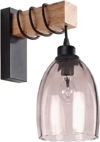 Brilagi - Aplică de perete WOOD GLASS 1xE27/60W/230V pin/negru/bej fumuriu