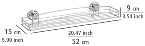 WENKO 20884100 - Poliță MILAZZO VACUUM-LOC, 51 x 15,2 cm, crom lucios