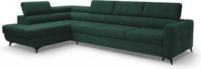 Colțar extensibil Nardo Maxi pe stânga - catifea verde Bluvel 78