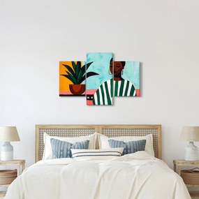 Tablou - Femeie cu floare (90x60 cm)