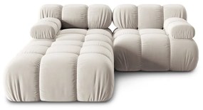 Colțar modular bej cu tapițerie din catifea (cu colț variabil) Bellis – Micadoni