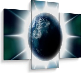 Tablou cu planeta iluminată (90x60 cm)