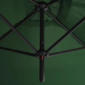 Umbrela de soare dubla cu stalp din otel, verde, 600x300 cm Verde