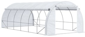 Outsunny Seră de grădină 18 m², cu ușă și pereți laterali, 12 ferestre, structură din oțel PE, Anti-UV, 6L x 3l x 2H m, alb | Aosom Romania