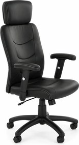 Scaun de birou STILO, negru, piele ecologica, 66x62x116/125 cm