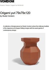 Ghiveci plante design decorativ modern exterior/interior ORIGAMI Yuri 79x79x120cm