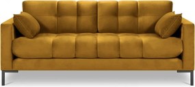 Canapea 2 locuri, Mamaia, Micadoni Home, BL, 152x92x75 cm, catifea, galben